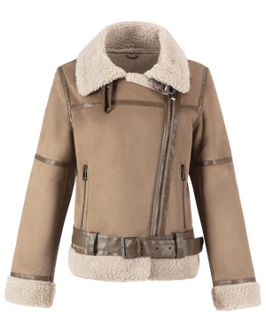 Ladies’ suede bonded fur jacket(T84232)