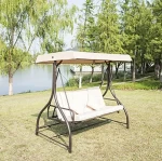 Wholesale classic 3 seater cushioned canopy swing chair for patio