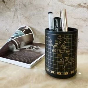 High grade personalized metal business pen holder office pen holder table top storage cup gift pen holder