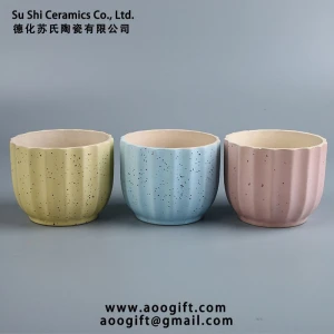 Stoneware simple style small flower pot