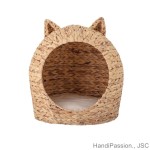 Handmade Water Hyacinth Pet Bed, Seagrass Woven Pet House, Rattan Animal Bed