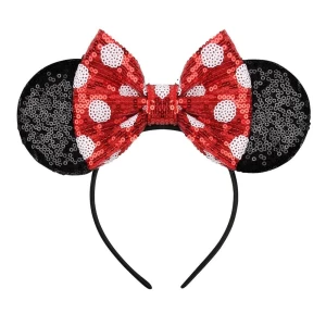 Mouse Ears Headbands, Classic Mouse Ears for Women Girls, Bow Headbands for Cosplay Costumes Party Decorations
