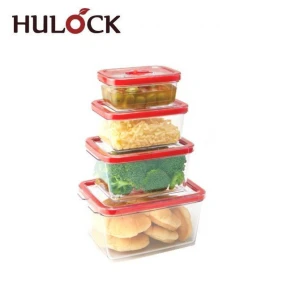 Hulock vacuum airtight food storage container 4pcs rectangle set