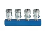 4PCS Manifold With Japan Type Quick Coupler SJV-5  SIZE:1/4",3/8",1/2"
