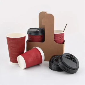 YICHEN custom printed PLA wholesale 10 12oz disposable double wall hot drink paper coffee cups