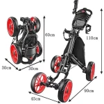 Golf four-wheel cart Foldable cart Adult and juvenile portable push cart golf cart
