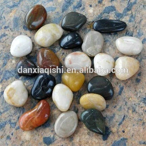 1 - 2cm Superior mixed color polished pebbles crushed stone