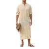 3001 Hot Selling Short sleeve Round Collar Casual Breathable Tropical Style islamic muslim robe for man	daily wear