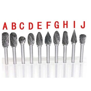 10 Pieces/Set 1/8&quot; Tungsten Carbide Burr Rotary Drill Bits Tools Cutter Files Set Shank P20