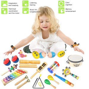10 types Orff percussion instruments wooden musical toys for kids