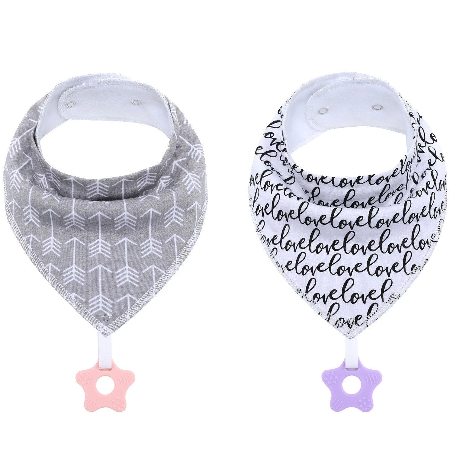 100% Organic Cotton Baby Bandana Drool Bibs and Teething Toys Super Absorbent and Soft Unisex Newborn Baby Bibs