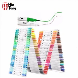 100pcs Dual Tip Watercolor brush pen with fineliner tip 0.4 art markers