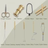 11pcs Brass Fly Tying Tools with Neoprene Tool Pouch Kit Fly Tying Bobbins Threader Needle Hair Sacker Half Hitch