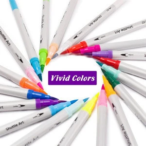 120 Colors Dual Tip Brush Marker Pens Fineliner Watercolor Art Markers Calligraphy Coloring Drawing Art Supplies with Marker Pad