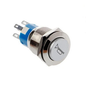 12V Car Auto LED Light Momentary Speaker Horn Push Button Switch 19mm