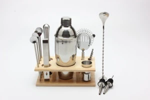 13 Piece Cocktail Shaker Set Bartender Kit with one Stand