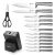 Import 14 Piece Excellent Quality High Carbon Stainless Steel Chef Kitchen Knife Set With Wooden Block from China