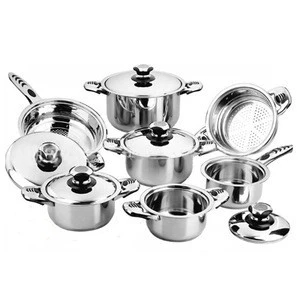 15 piece nonstick first horse stainless steel kitchen ware pots and pans cookware set with thermometer