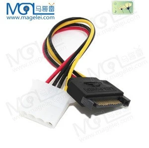 15Pin to 4 Pin IDE sata power cable with locking clips Power Cable