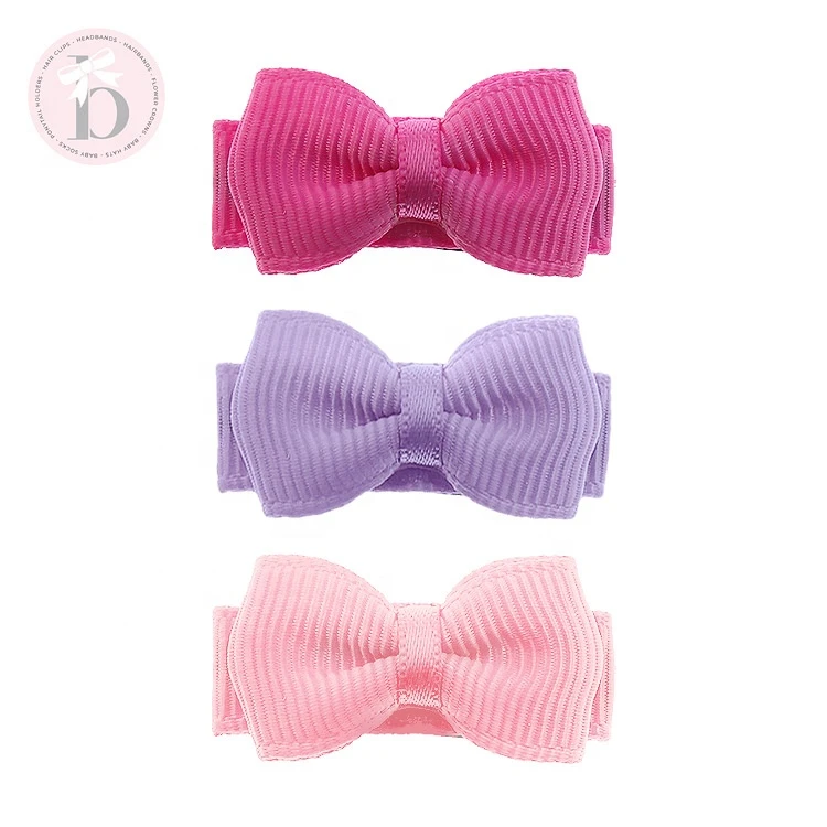 196 Colors In Stock Newborn Baby Tiny Bow Snap Hair Clip