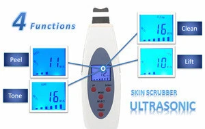 2015 Home use Portable ultrasonic face cleaner/ microcurrent ultrasonic skin scrubber/ portable sonic peeler