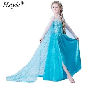 2019 Elsa Frozen Dress For Girl Dress Up Elsa Princess Dress With Snowflake Frozen Movie Cosplay Costume SU069