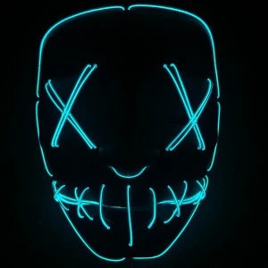 2019 factory sell glowing neon light  halloween party face mask