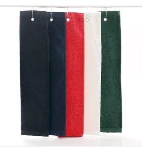 2019 Hot sale 40*60cm 100% cotton golf towels plain golf towel customized logo