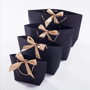 2019 Luxury Custom Shopping Paper Bags, OEM Paper Bags, Cheap Gift Paper Bags with ribbon handle