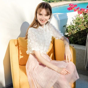 2019 summer new fashion womens sweet lace skirt
