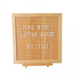 2020 Amazon hot 10x10inch changeable slotted scrable pine wood no felt letter board with pine wood frame
