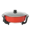 2020 hot sale Round Shape multifunction electric wok pan easy clean hotpot pans with glass lid