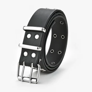 2020 Hot Selling Punk Teens Leather Belts, Double Needle Buckle PU Leather Belts With Star Holes