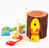 2020 new high quality wooden fishing game preschool interesting children wooden fishing toys wooden toys