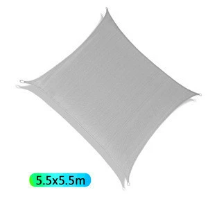 2020 New Stock Awnings Shade Light Grey 5.5x5.5m HDPE Square Garden Sun Shade Sail Net for Sale