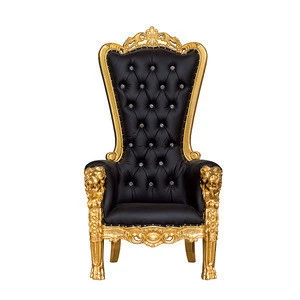 2020 Wholesale High Back Black Throne Chairs For Rental