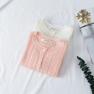 2020Autumn and Winter Baby sweater breathable cotton soft solid color cardigan sunscreen shirt jacket