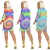 Import 2021 Casual Girls Summer Dresses Stylish Fashion Tie Dye Dresses Women Ladies Short from China