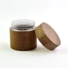 2021 High Quality Popular Wooden Wrap 2oz Cr Glass Jar for Flower Packaging