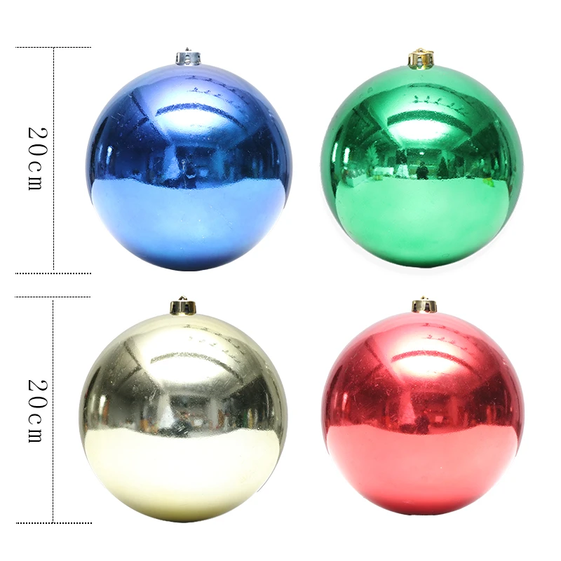 2021 New In Stock 20cm Christmas Tree decoration shopping mall Ball Ornaments Super Large Shatterproof christmas Balls