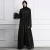 Import 2021 summer women V neck lace abaya islamic clothing dress jubah arab black muslim maxi open abaya kaftan from China