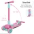 Import 2021 wholesale 4 wheels led lights kids kick scooter/4 wheel senior scooter for kids from China