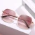 Import 2024 Latest Design Shades Sunglasses Female Fashion Retro Sun Glasses Luxury Square Metal Trendy Sunglasses For Women from China