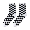 2024 new wholesale four seasons womens cotton socks checkerboard socks comfortable casual custom womens mid-tube socks