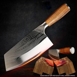 20cm Stainless steel Chef meat cutting knife pattern kitchen knife