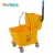 Import 20L 24L Yellow Plastic Down press wringer Single Mop Bucket with Wheel from China
