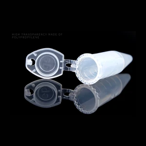 2.0ml microcentrifuge tubes, Clear, Dnase and Rnase and Human DNA free,1000 Pcs/Bag, 10 Bags/Case,10,000Tubes/case