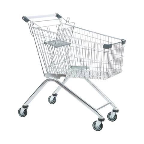240L High Quality Wholesale Heavy Duty Metal Large Supermarket Shopping Trolley Cart with seat