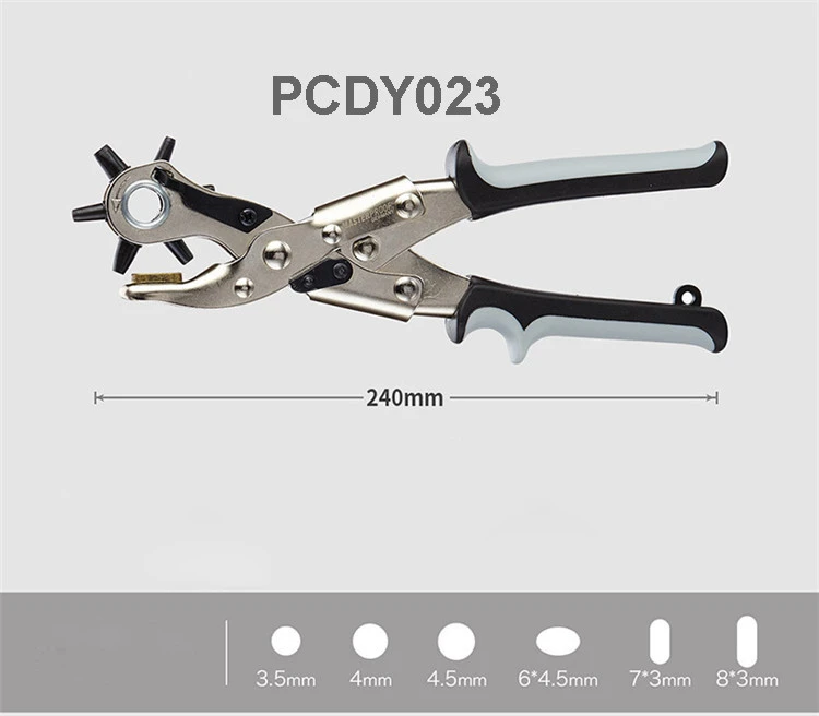 240mm Muli-shape DIY Hole Puncher Steel Saving Power for Leather Cutting 6 Sizes Hole Puncher Hole Puncher Heavy Duty Punch