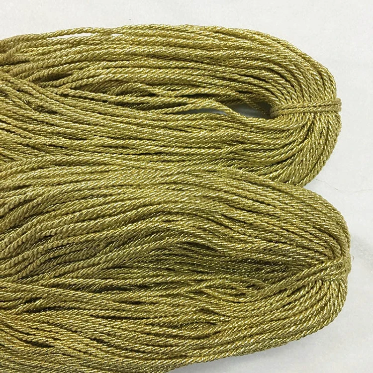 2mm 3mm 3ply metallic string macrame cord gold and silver rope
